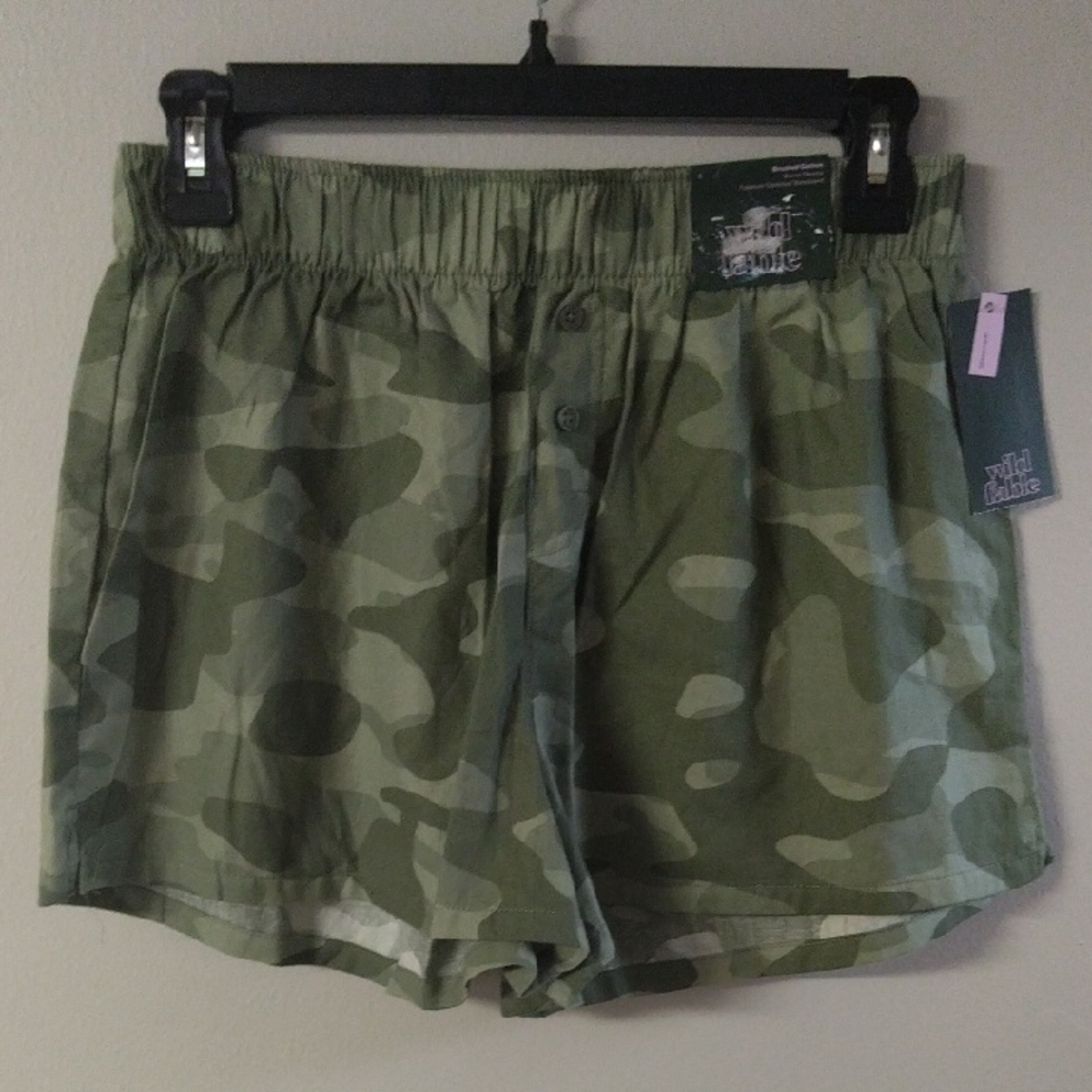 Wild Fable Green Camouflage Cargo Shorts
